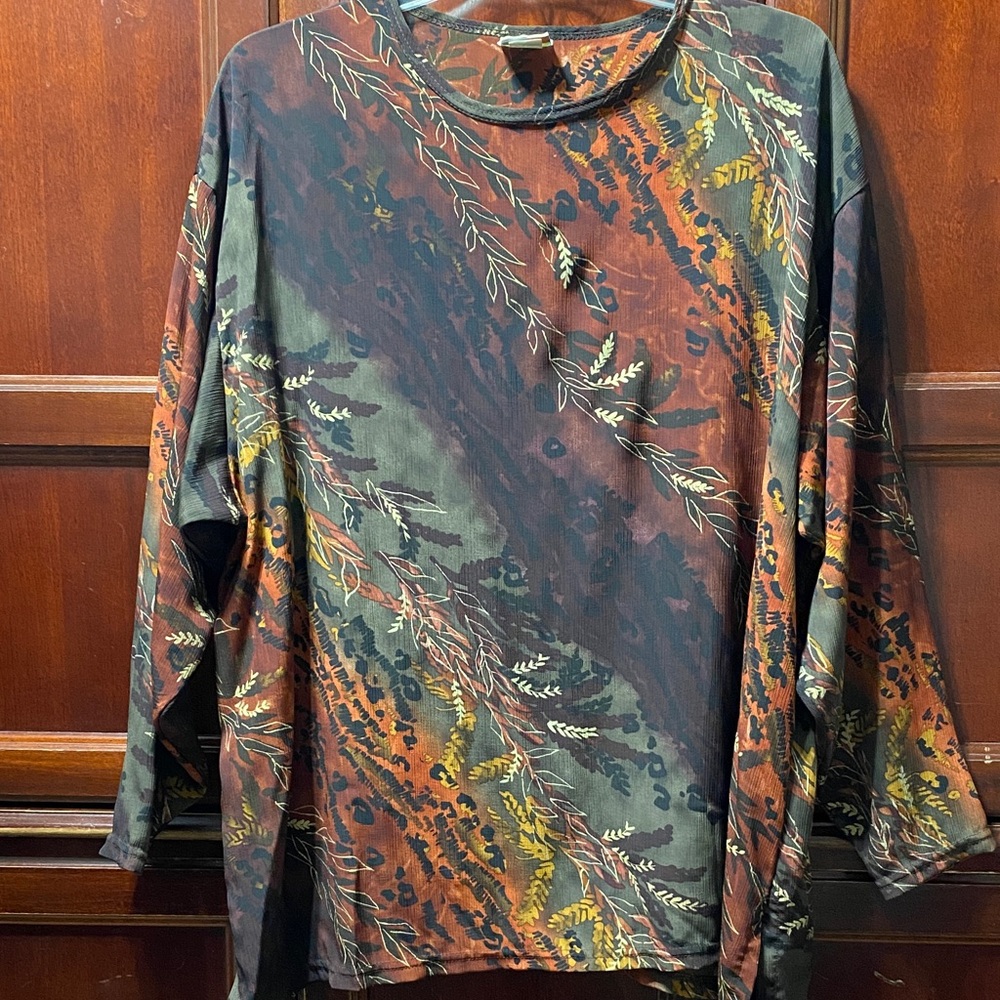 PFI Fashions women’s vintage Multicolor Long Sleeve top size 3X Fall colors